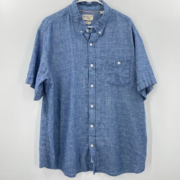 Weatherproof Vintage Men's Washable Linen Blend Button Down Shirt, Sz. XXL - Picture 2 of 9